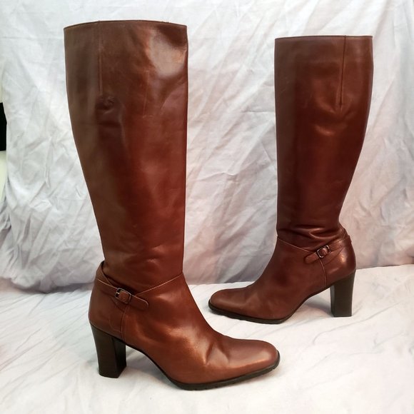 Cerruti Shapes Shoes - Cerruti 1881 Shapes Women's Size 5 Leather 3" Heel Side Zip Shoes Boots